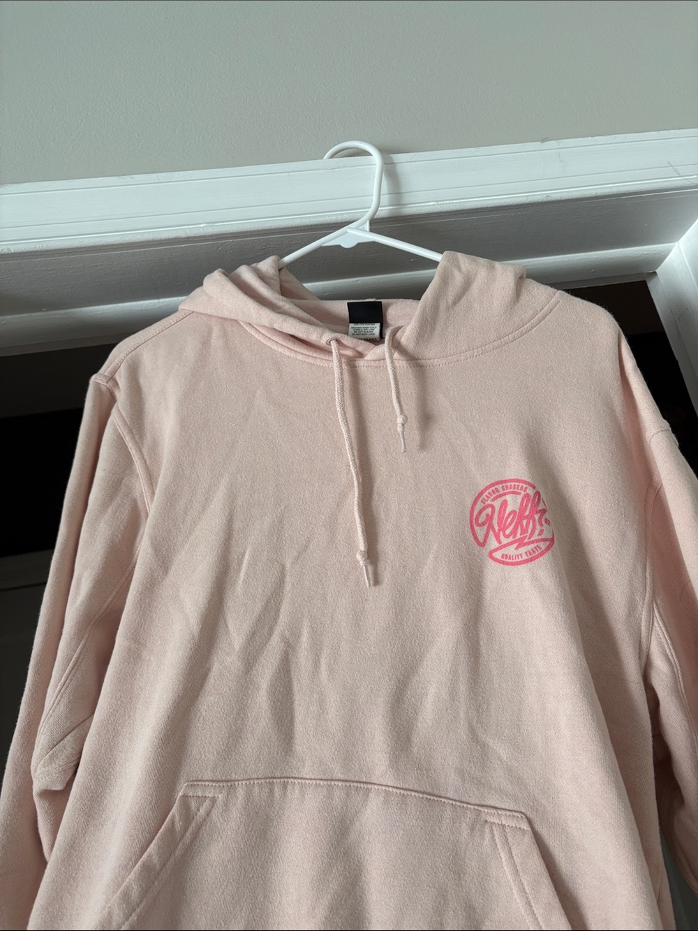 Neff Blush Pink Hoodie with Hot Pink Logo